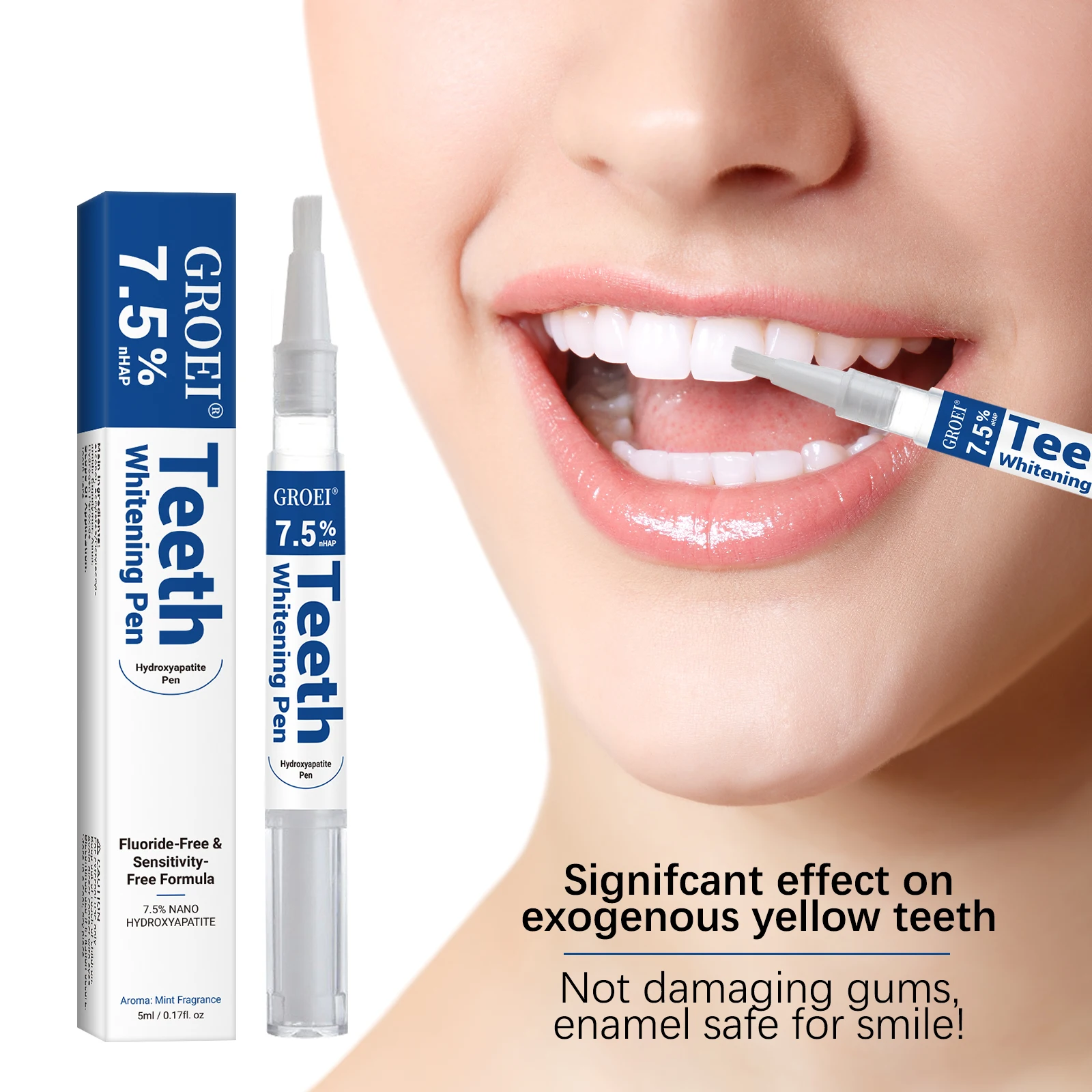 Teeth Whitening Diy - Pluma blanqueadora de dientes de hidroxapatita,