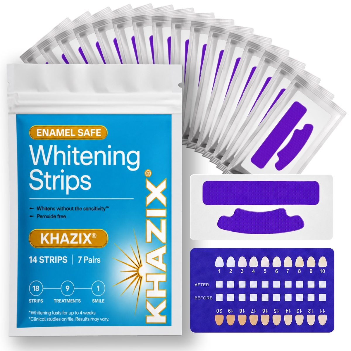 Teeth Whitening Strips Permanent - 7 pares de tiras blanqueadoras de