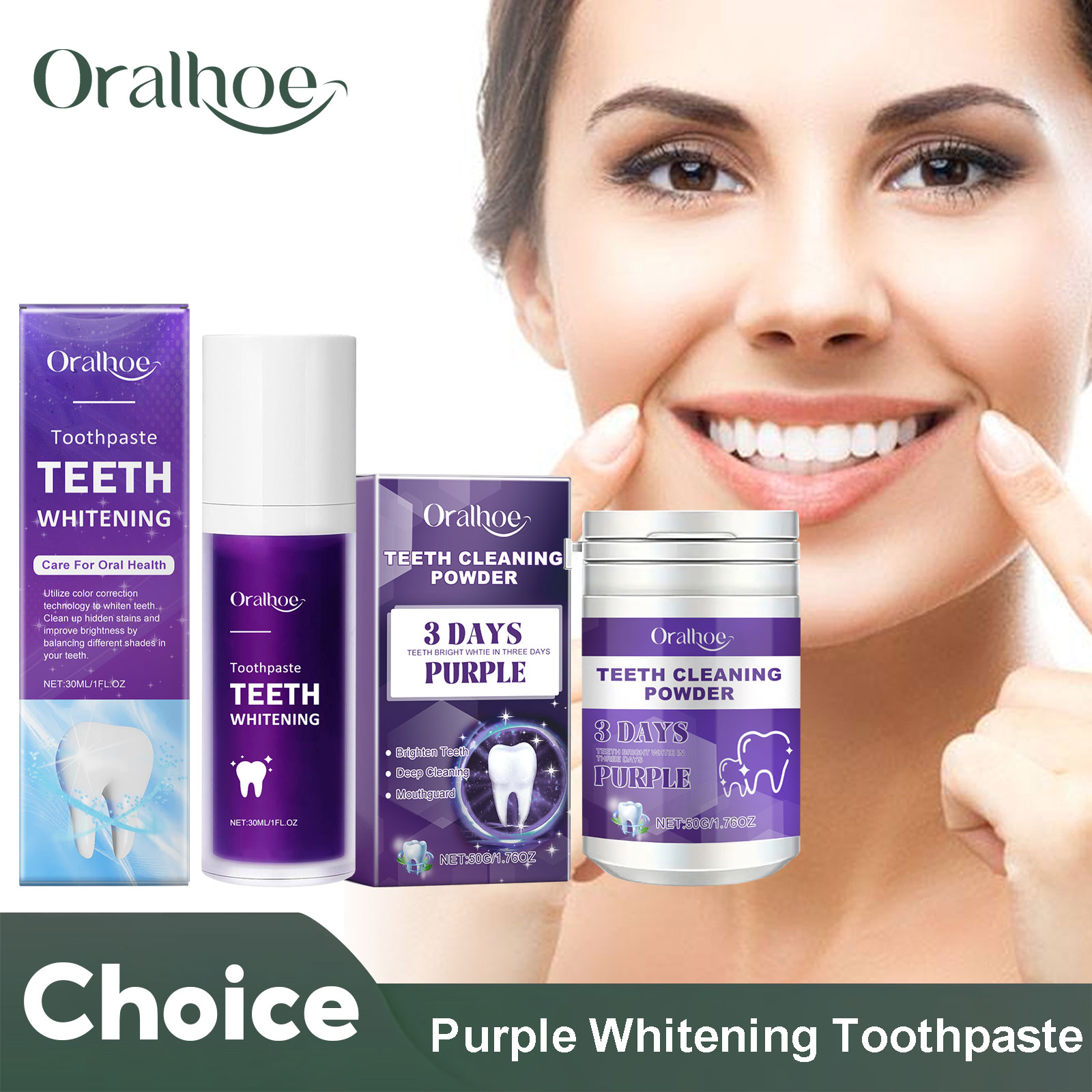Teeth Whitening Diy - Corrector morado, pasta de dientes blanqueadora,