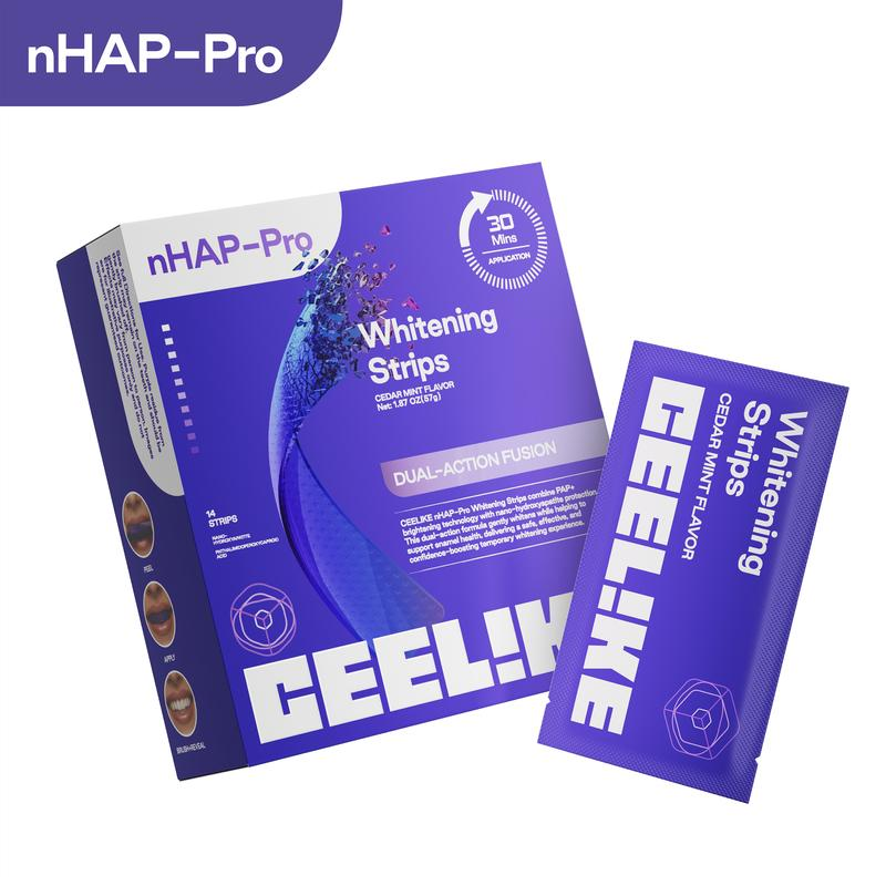 Teeth Whitening Strips Permanent - Tiras Blanqueadoras de Dientes Púrpuras, 14