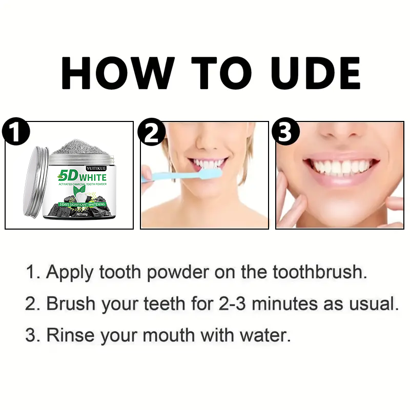 YUlTlKUE Polvo Dental de Carbó - Teeth Whitening Diy reseña y precio