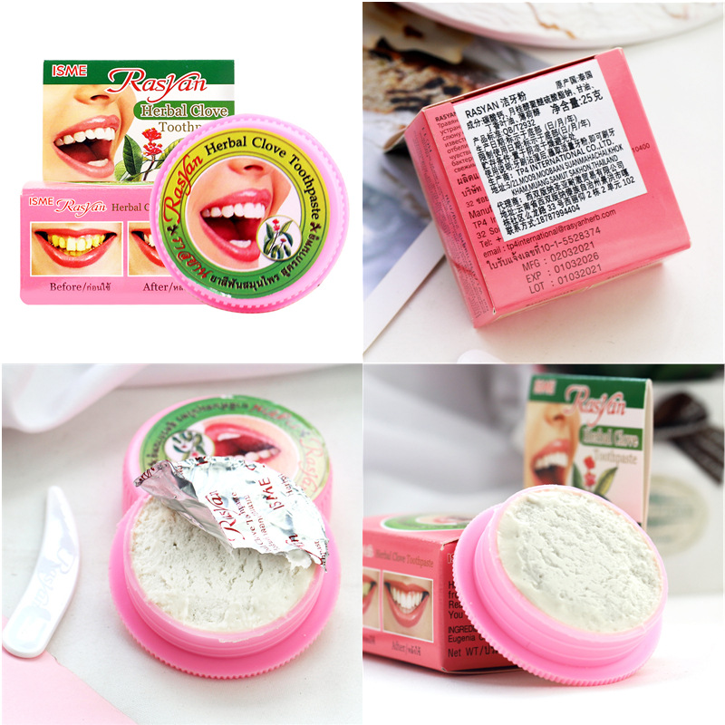 RASYAN Polvo de dientes de cla - Teeth Whitening Thailand reseña y precio